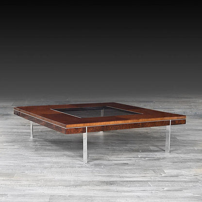 Petro Modern Square Coffee Table with Bold Lines