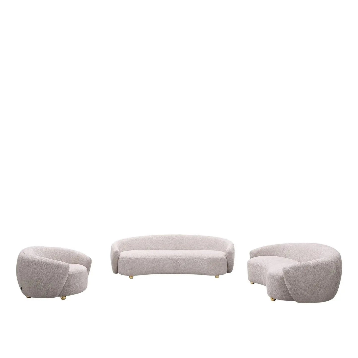 Primo Contemporary Sofa Set – Light Gray