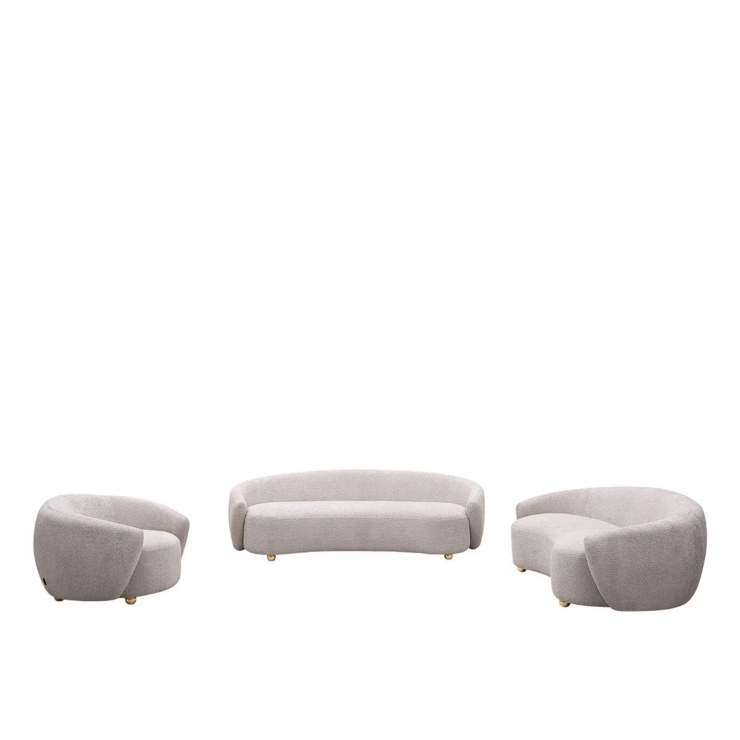 Primo Contemporary Sofa Set – Light Gray