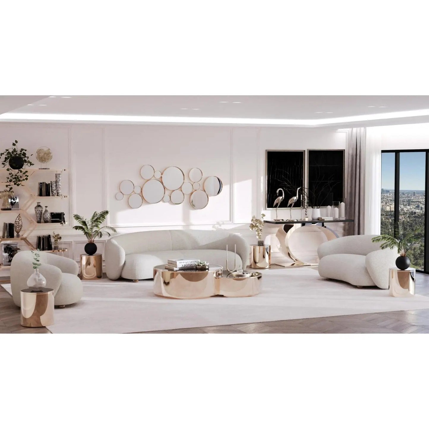 Primo Modern Sofa Set – White