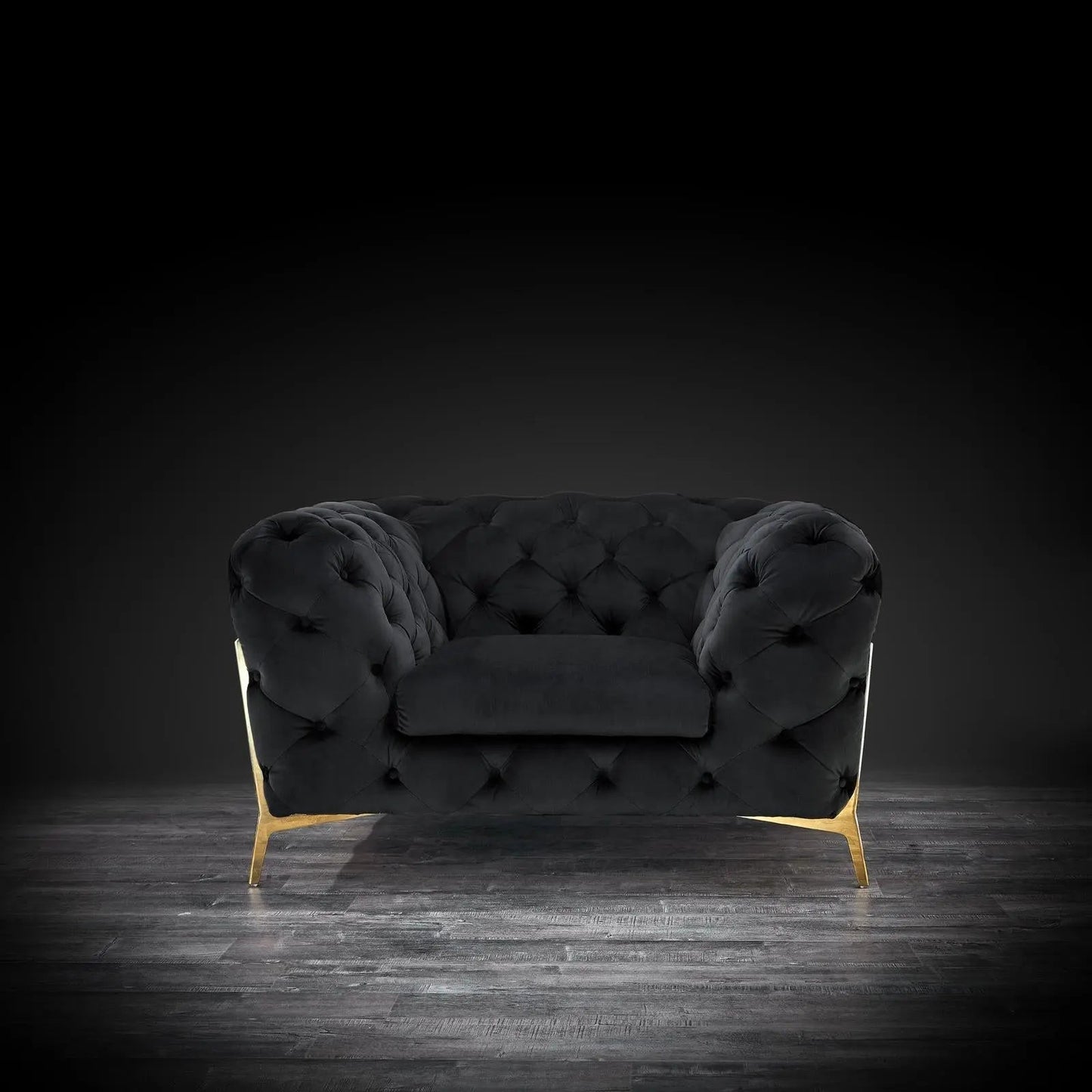 Regina Contemporary Sofa Set in Black