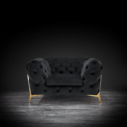 Regina Contemporary Sofa Set in Black