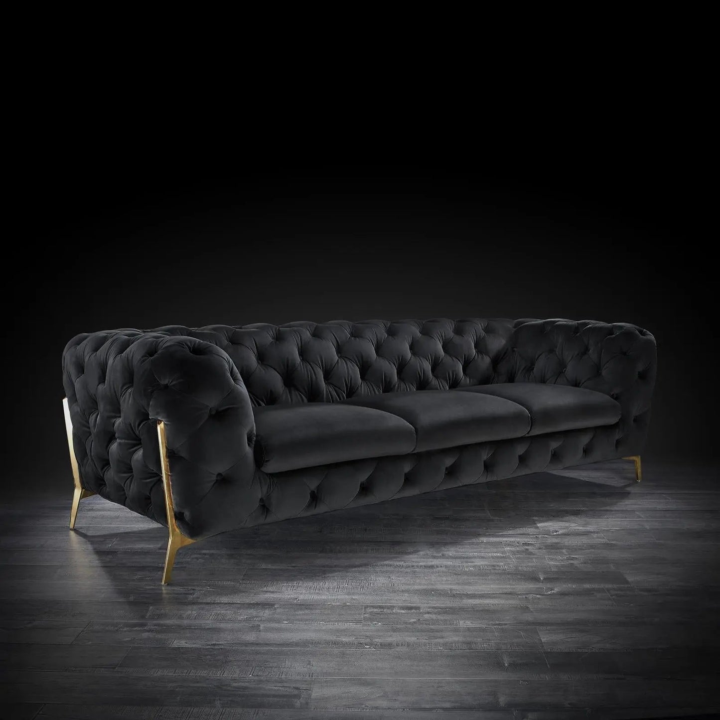 Regina Contemporary Sofa Set in Black