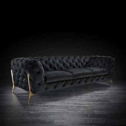 Regina Contemporary Sofa Set in Black