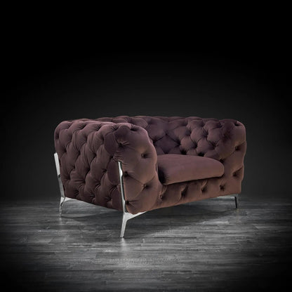 Regina Contemporary Sofa Set in Brown