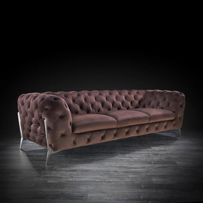 Regina Contemporary Sofa Set in Brown