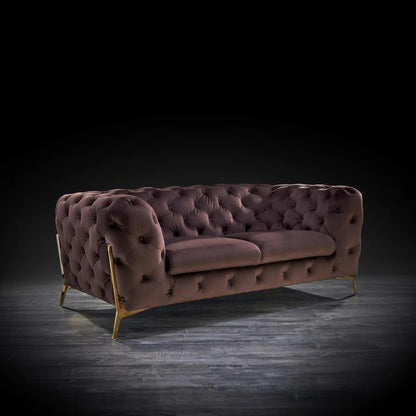 Regina Contemporary Sofa Set in Brown