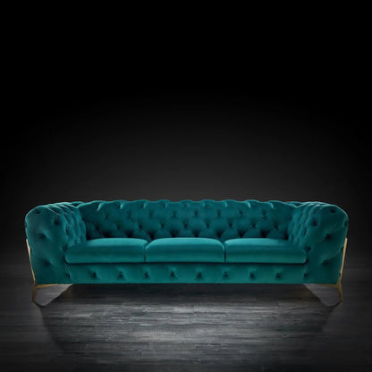 Regina Elegant Sofa Set in Dark Green