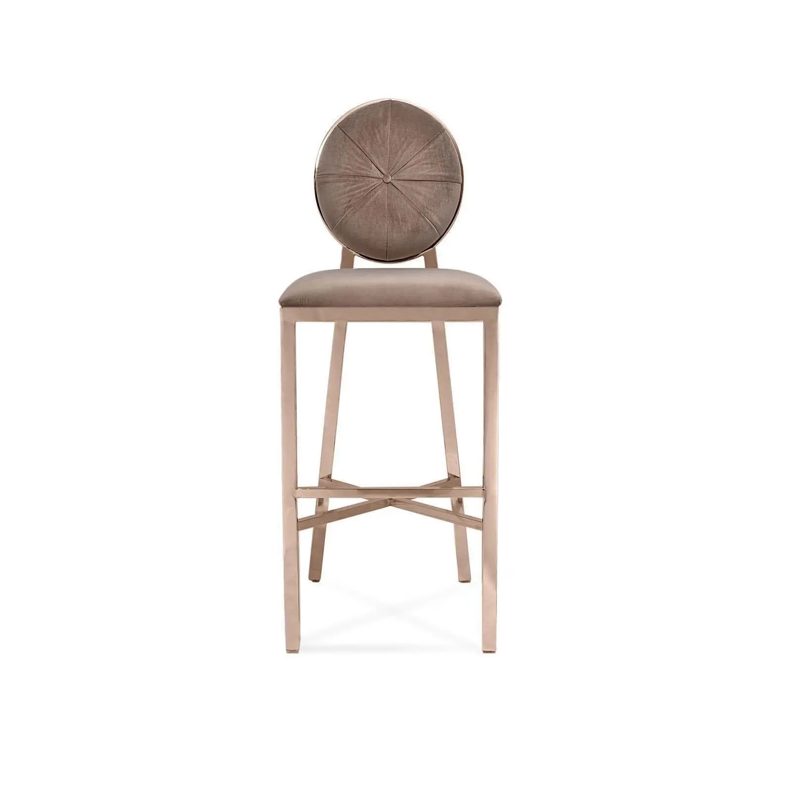 Regina Rose Gold Polished Stainless Steel Base Taupe Bar Stool