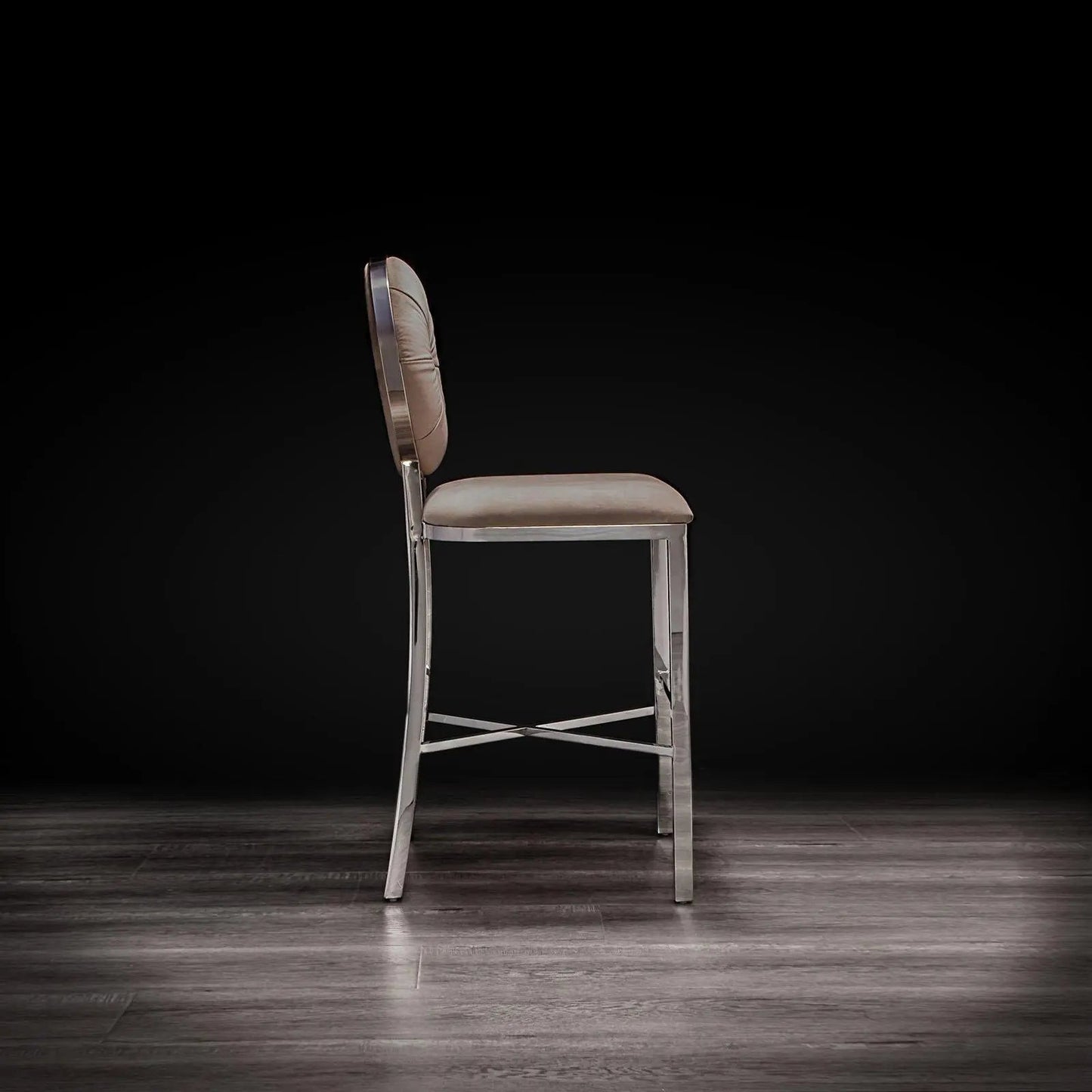 Regina Counter Stool | Polished Silver