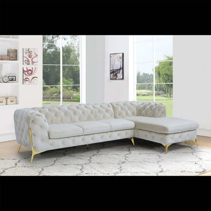 Regina LAF Sofa Chaise Sectional – Gold Base Edition