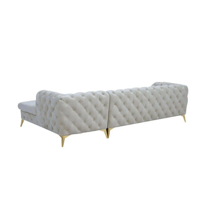 Regina LAF Sofa Chaise Sectional – Gold Base Edition