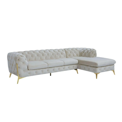 Regina LAF Sofa Chaise Sectional – Gold Base Edition