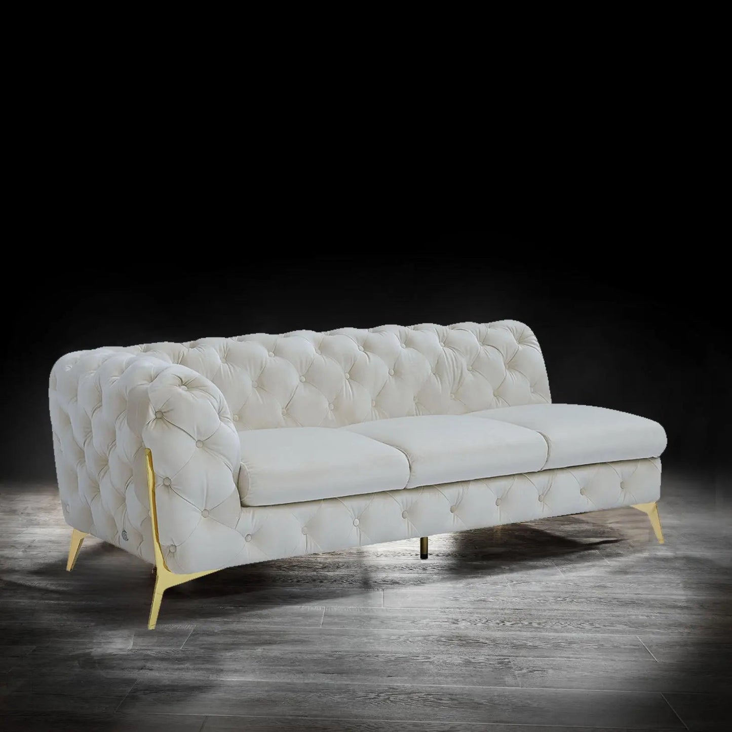 Regina LAF Sofa Chaise Sectional – Gold Base Edition