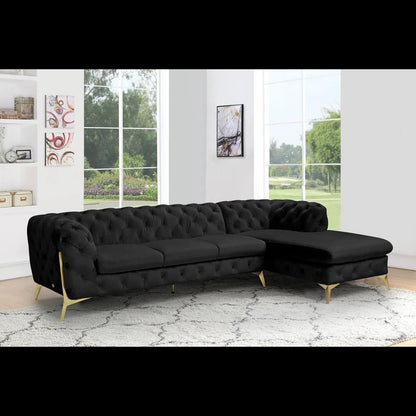 Regina LAF Sofa Chaise Sectional – Gold Base Edition