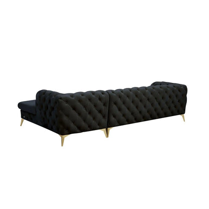 Regina LAF Sofa Chaise Sectional – Gold Base Edition