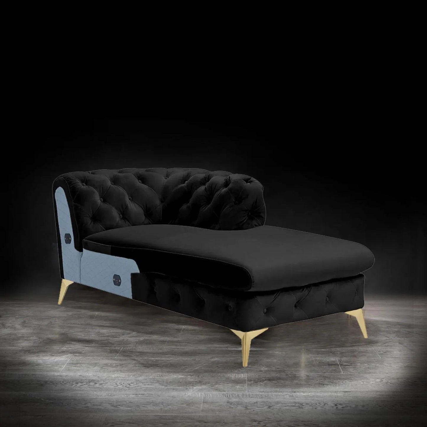 Regina LAF Sofa Chaise Sectional – Gold Base Edition