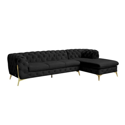 Regina LAF Sofa Chaise Sectional – Gold Base Edition