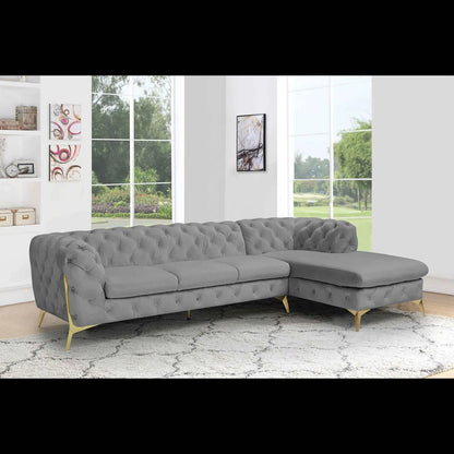 Regina LAF Sofa Chaise Sectional – Gold Base Edition