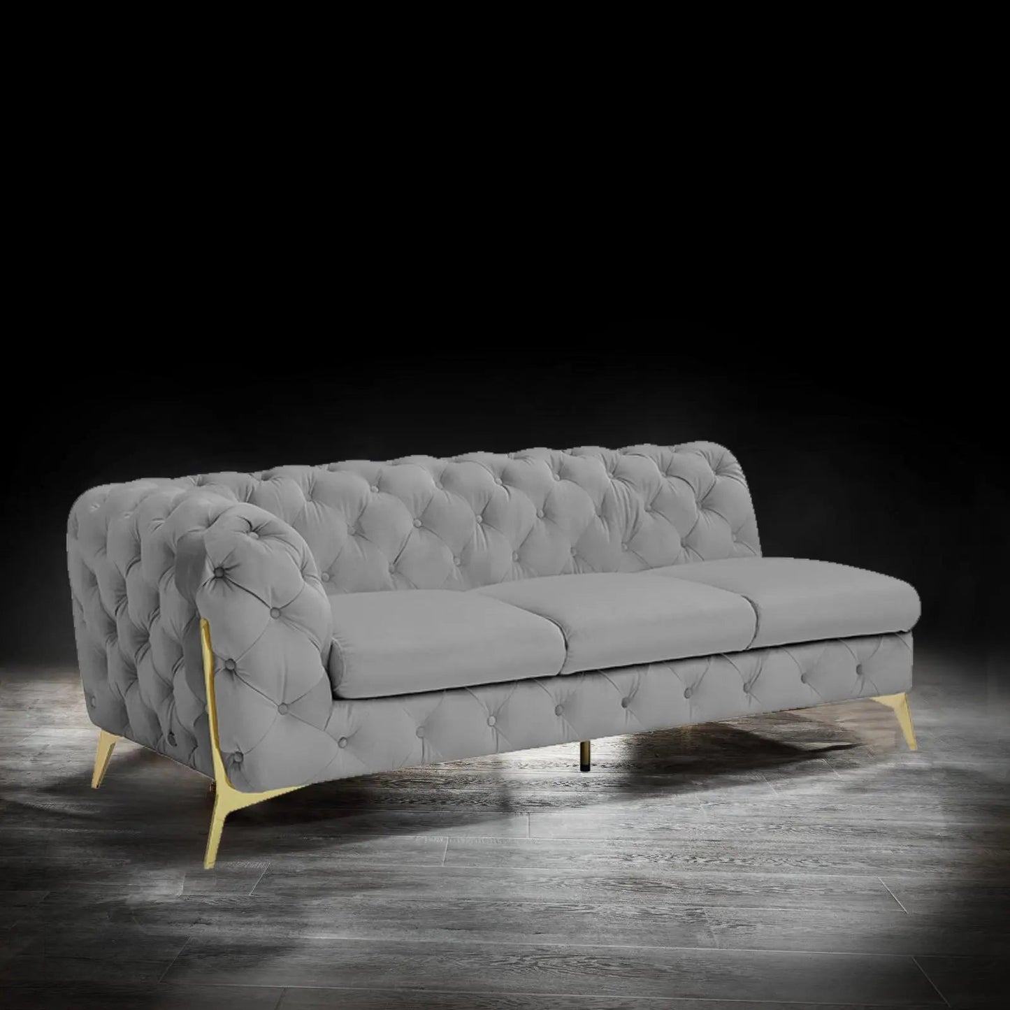 Regina LAF Sofa Chaise Sectional – Gold Base Edition