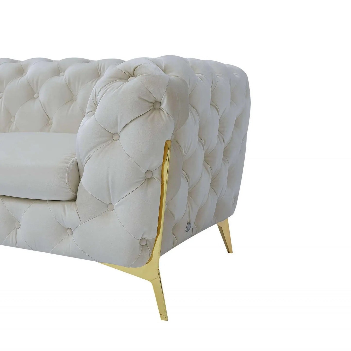 Regina RAF Sofa Chaise Sectional | Gold Finish