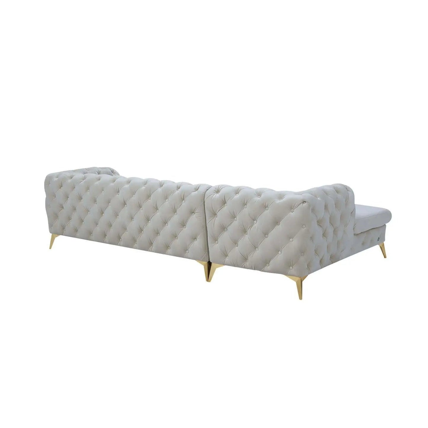 Regina RAF Sofa Chaise Sectional | Gold Finish