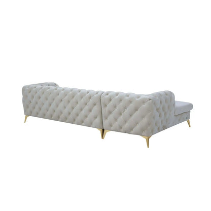Regina RAF Sofa Chaise Sectional | Gold Finish