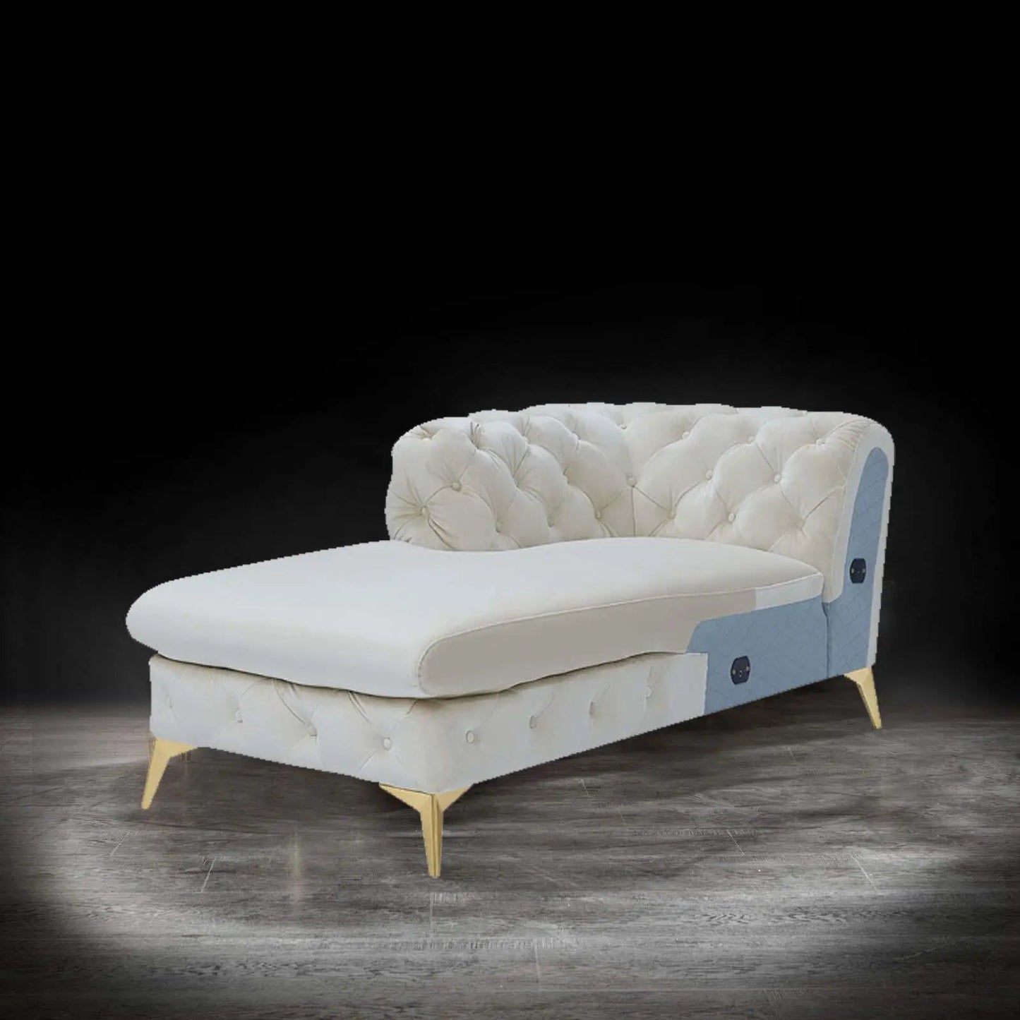 Regina RAF Sofa Chaise Sectional | Gold Finish