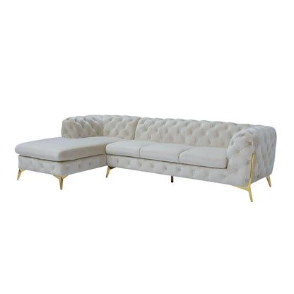 Regina RAF Sofa Chaise Sectional | Gold Finish