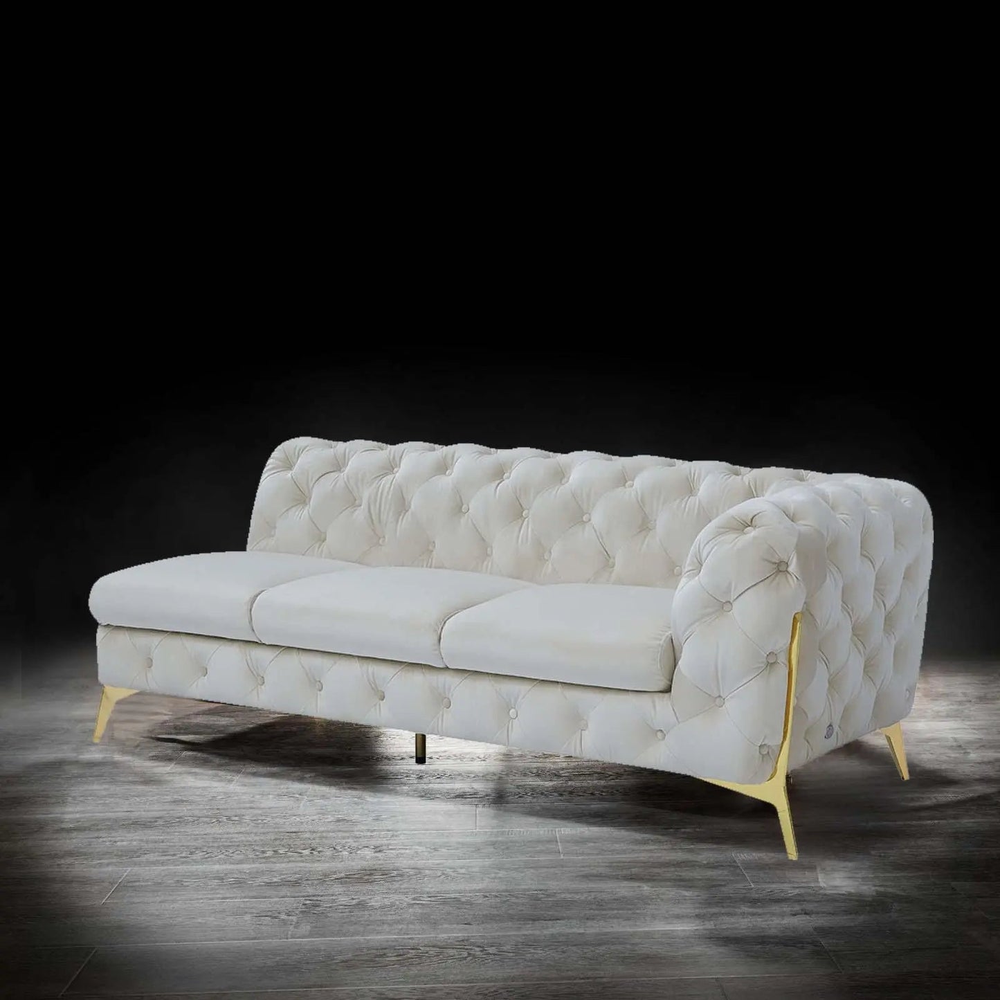 Regina RAF Sofa Chaise Sectional | Gold Finish