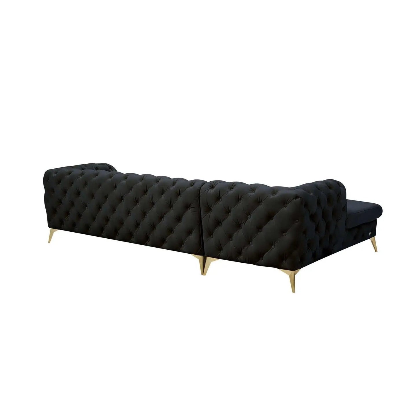 Regina RAF Sofa Chaise Sectional | Gold Finish