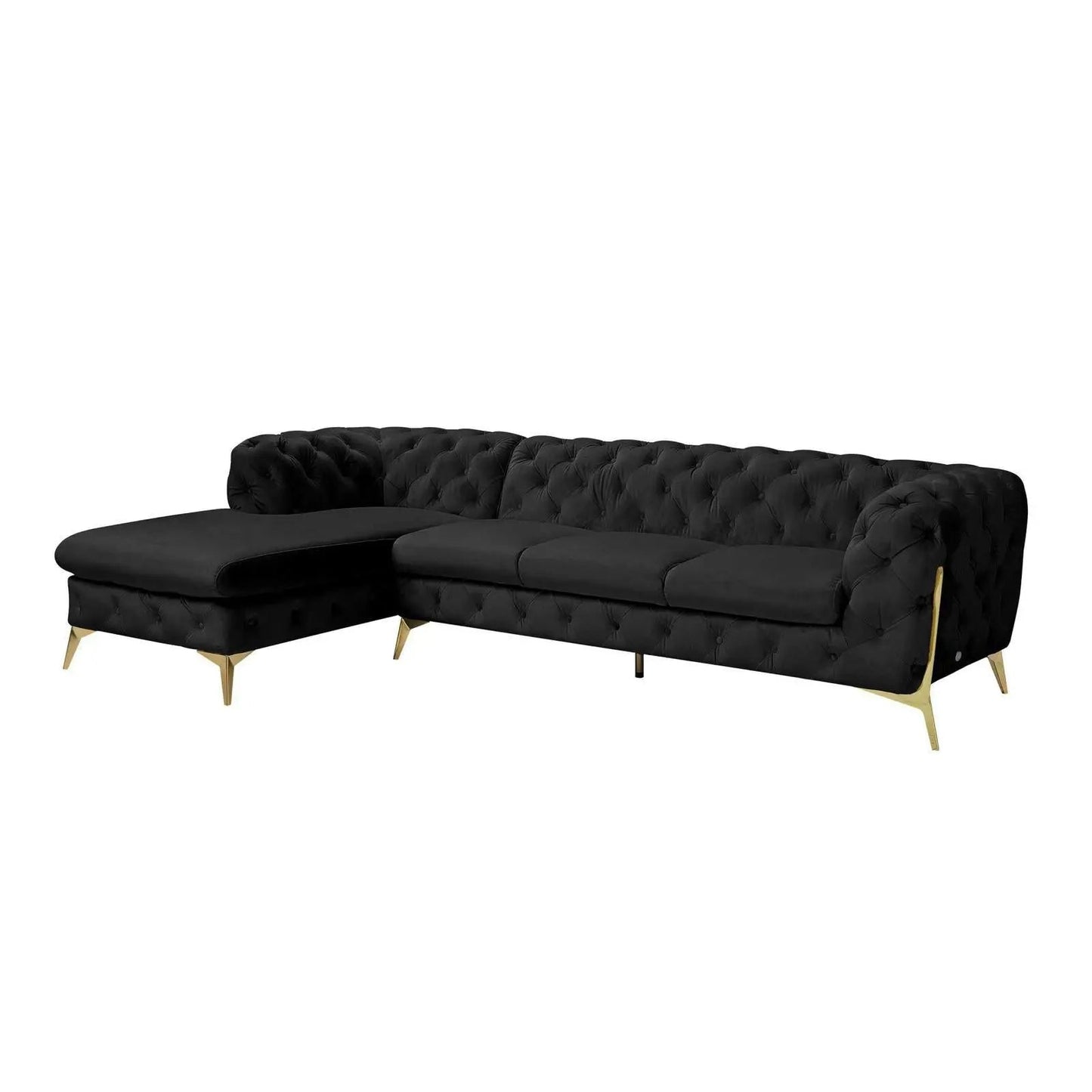 Regina RAF Sofa Chaise Sectional | Gold Finish