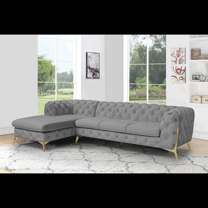 Regina RAF Sofa Chaise Sectional | Gold Finish