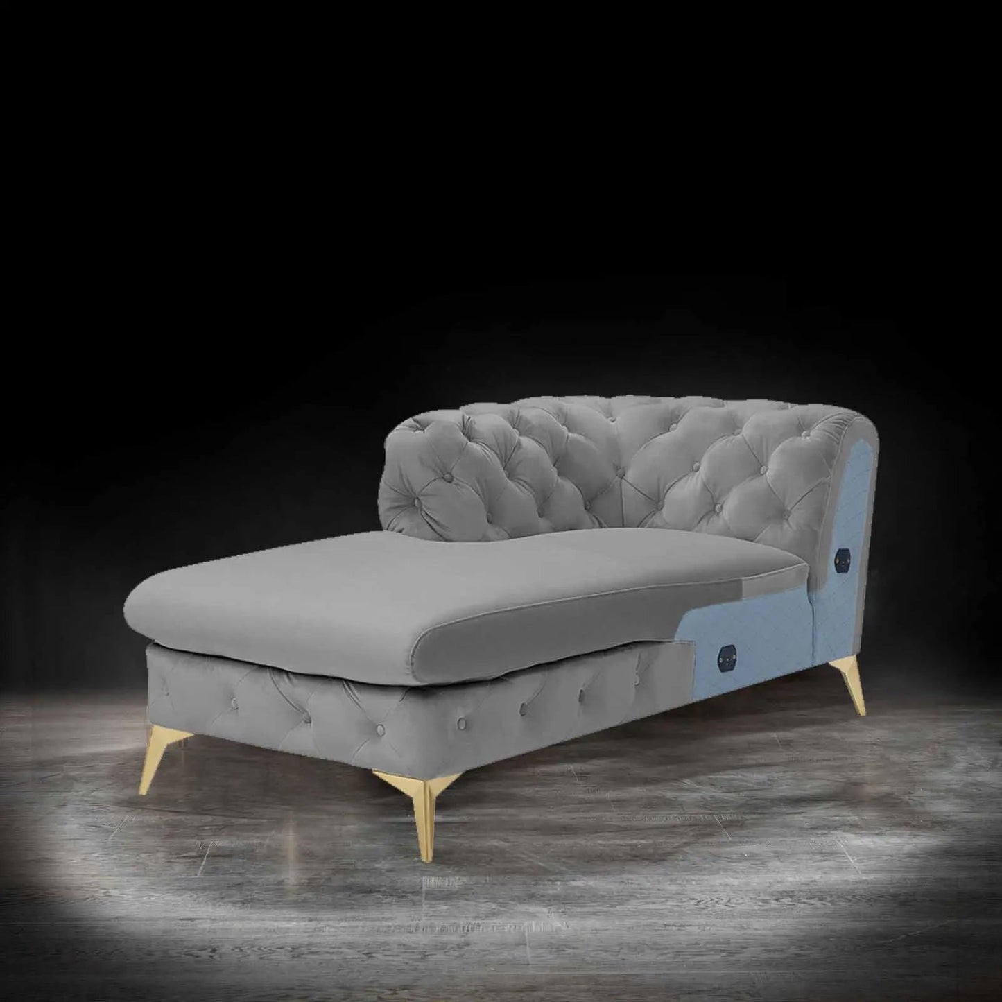 Regina RAF Sofa Chaise Sectional | Gold Finish