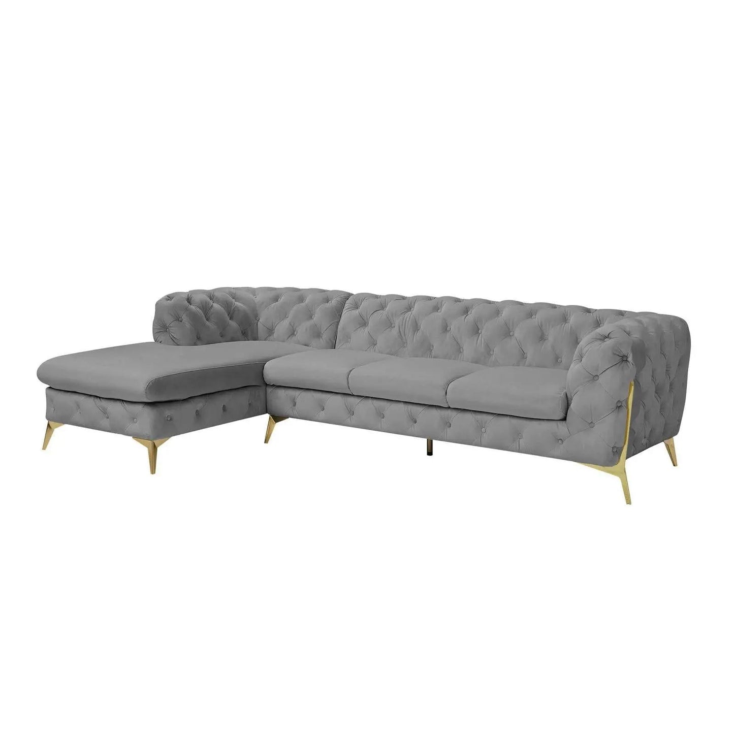 Regina RAF Sofa Chaise Sectional | Gold Finish