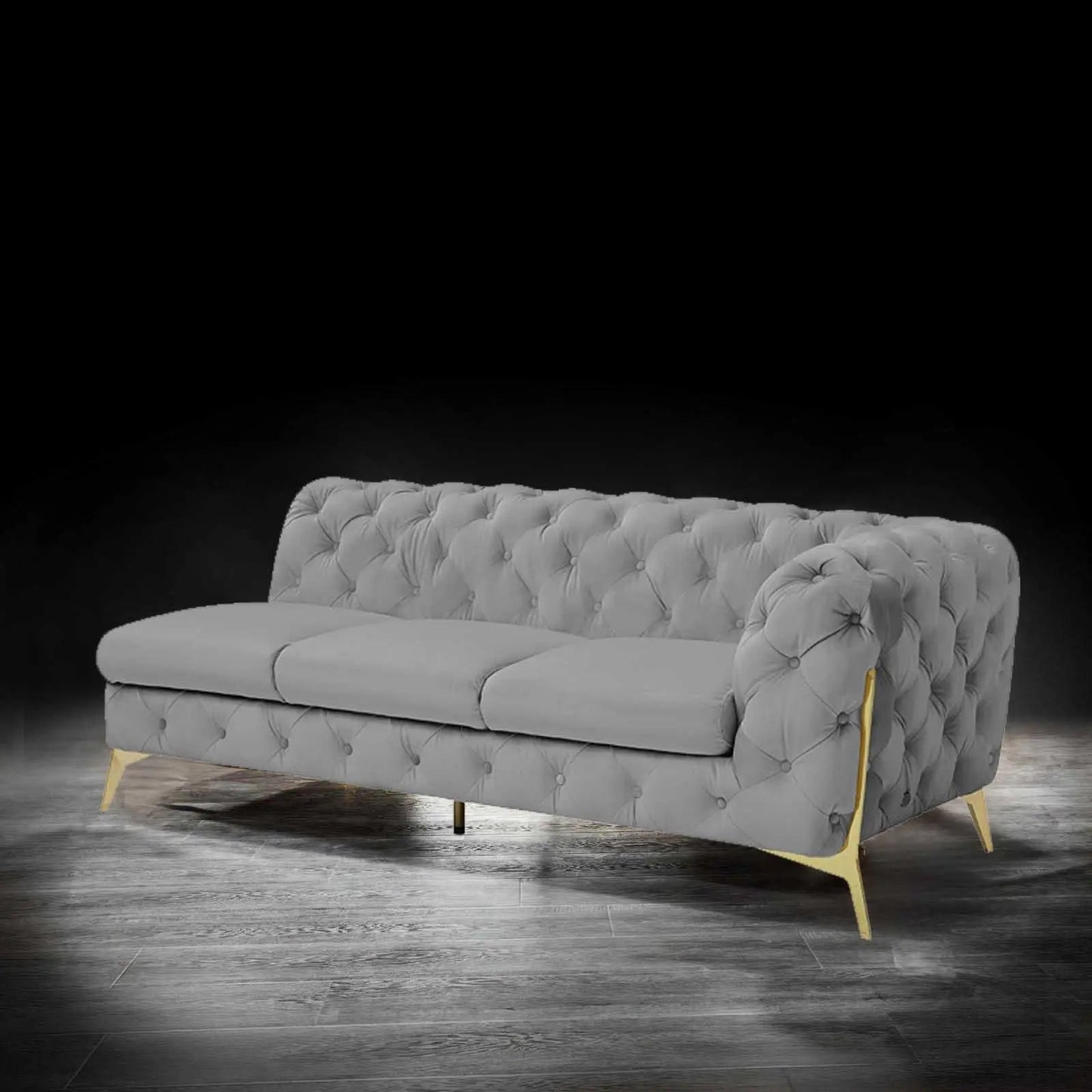 Regina RAF Sofa Chaise Sectional | Gold Finish