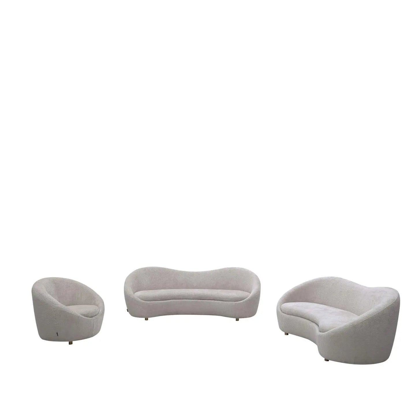 Riccardo Sleek Sofa Set – Light Gray