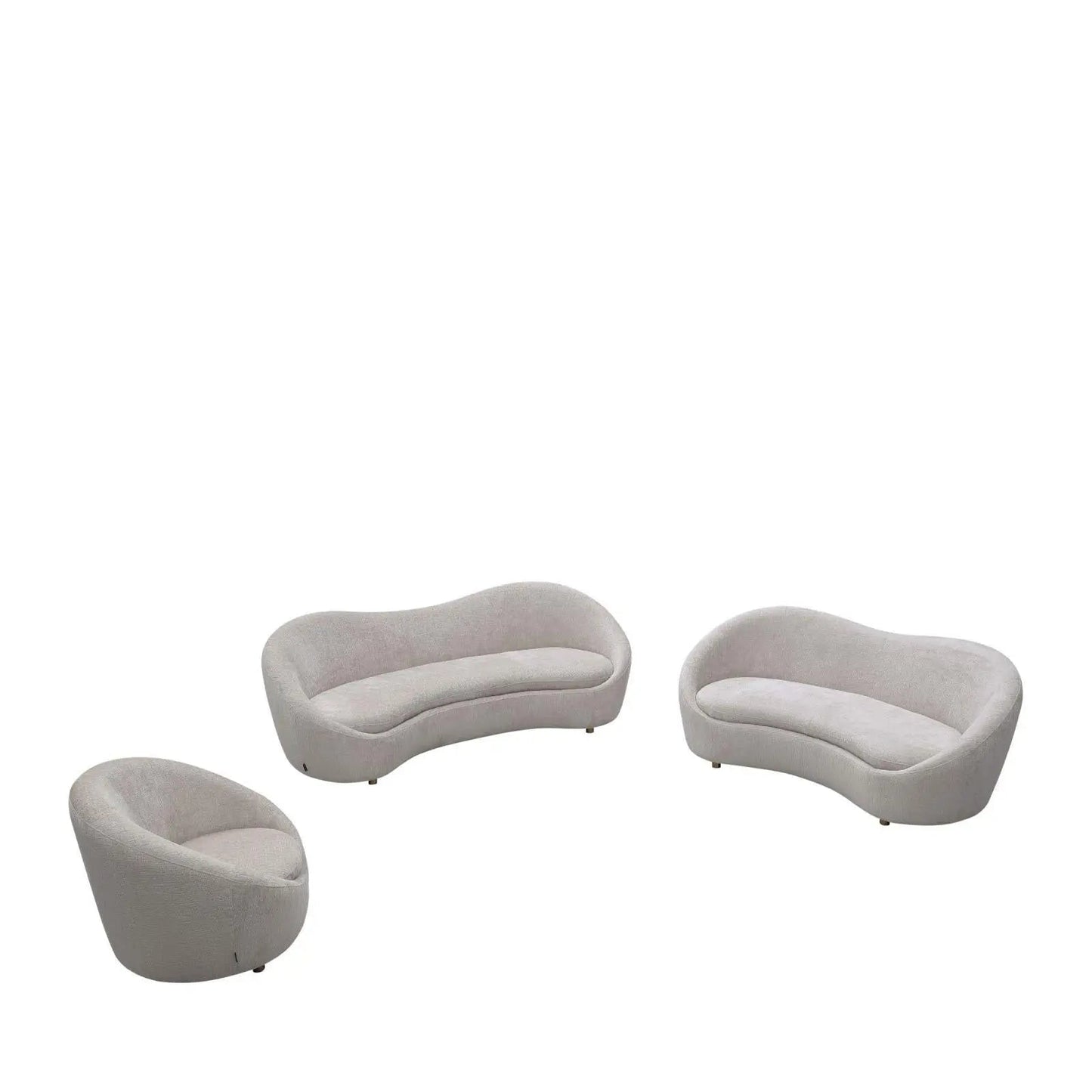Riccardo Sleek Sofa Set – Light Gray