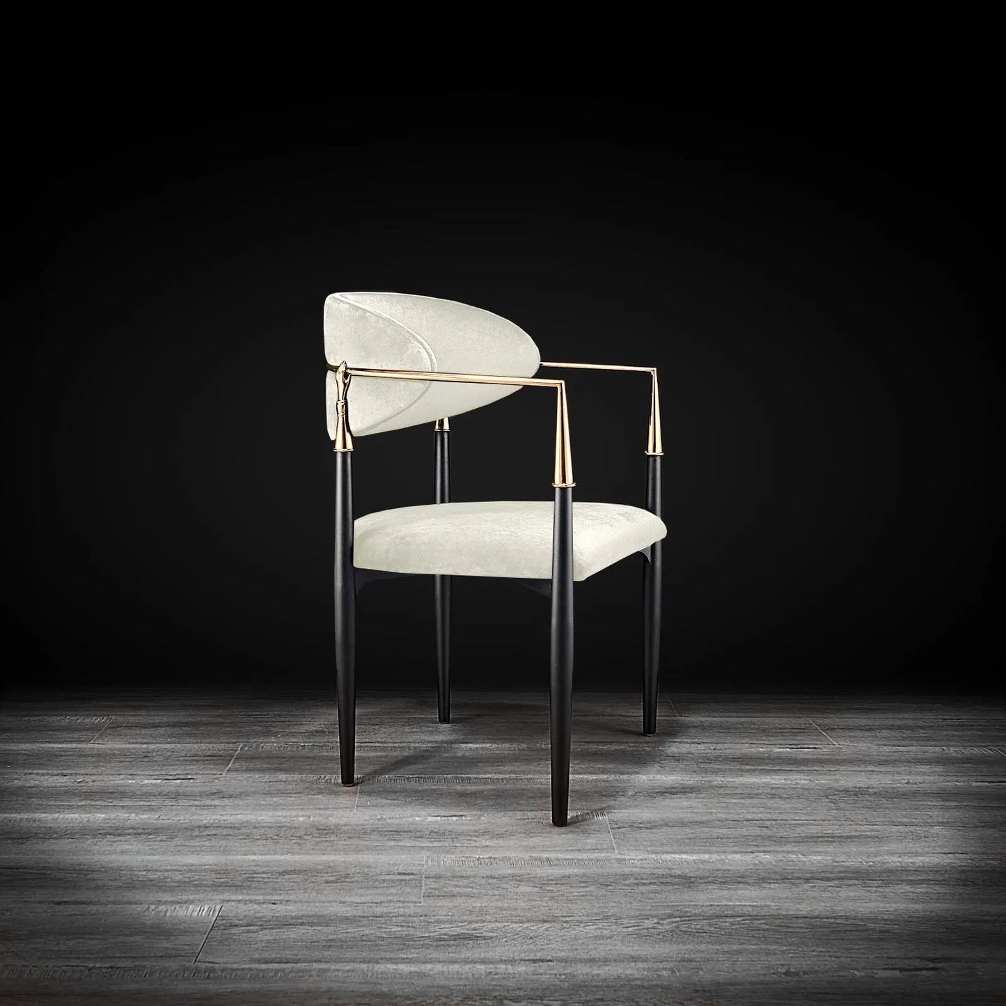 Roubi Champagne Gold Modern Dining Chair