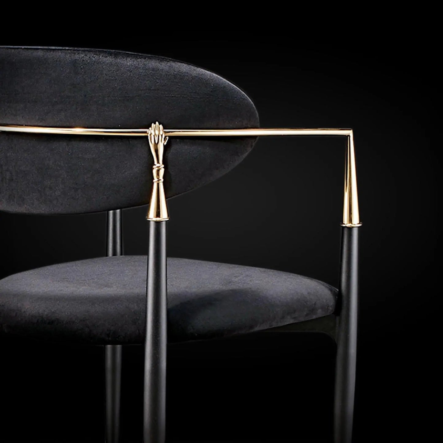 Roubi Champagne Gold Modern Dining Chair