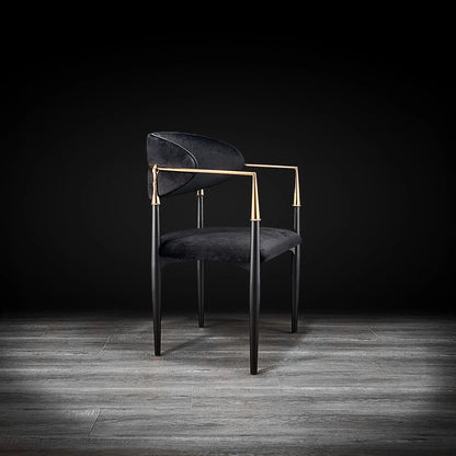 Roubi Champagne Gold Modern Dining Chair
