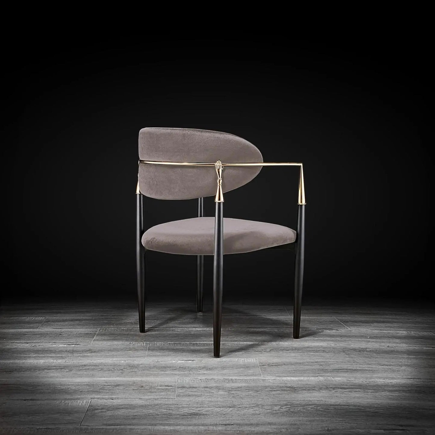 Roubi Champagne Gold Modern Dining Chair