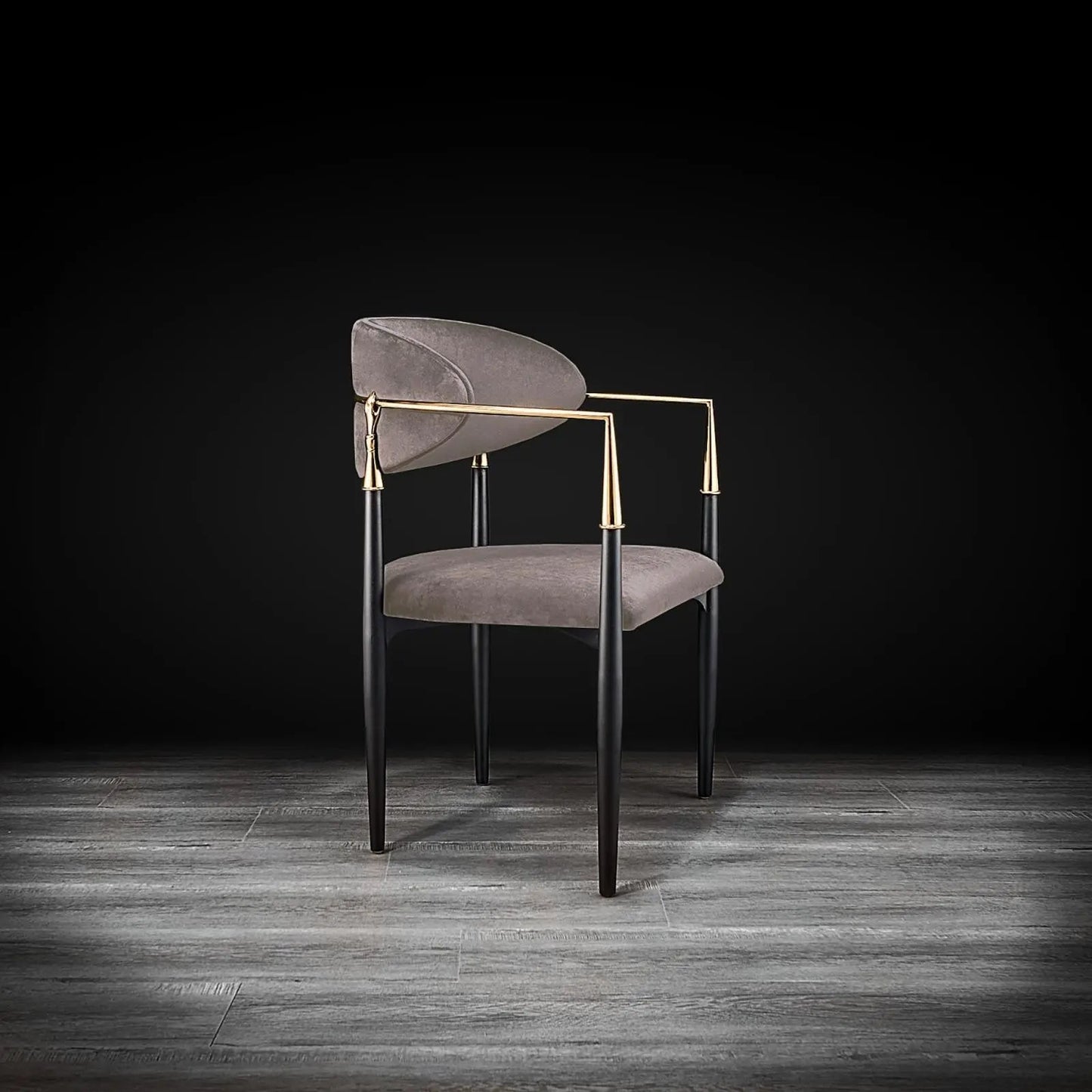 Roubi Champagne Gold Modern Dining Chair