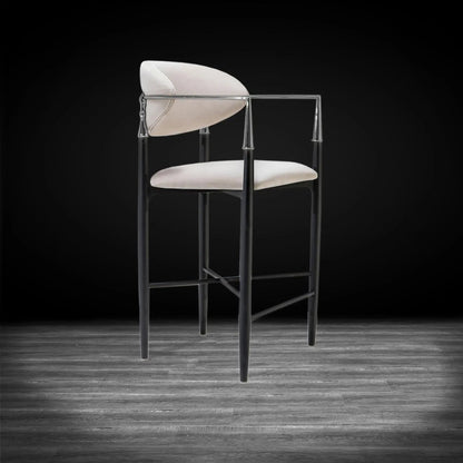 Roubi Silver Counter Stool – Sleek Minimalist Design