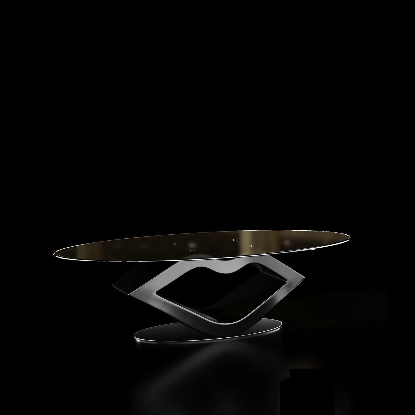 Sharlotte Clear Glass Top Smoked Silver Coffee Table RG