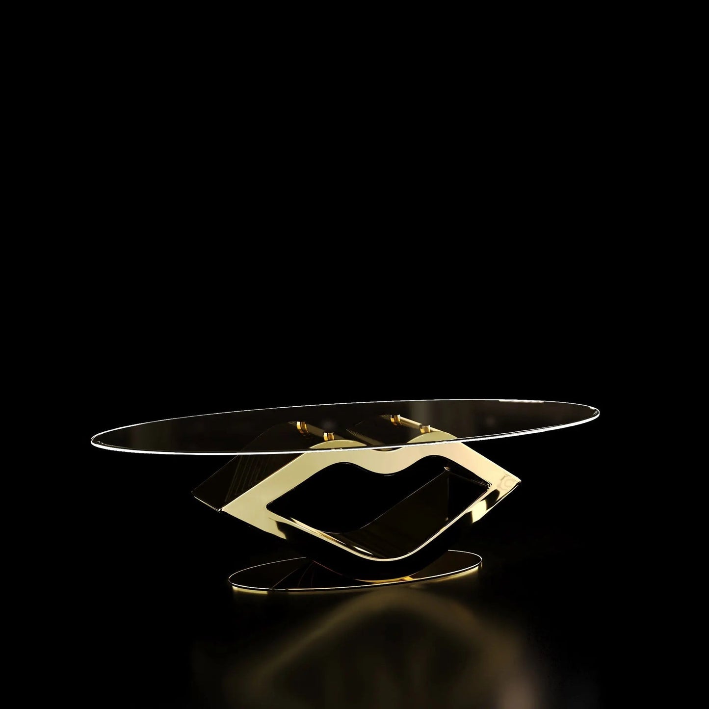 Sharlotte Clear Glass Top Titanium Gold Coffee Table RG