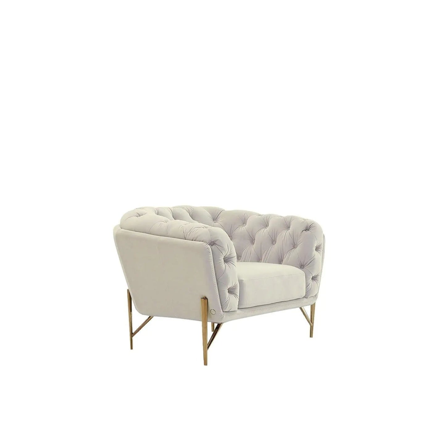 Sofia Gold-Accent Sofa Set – Beige