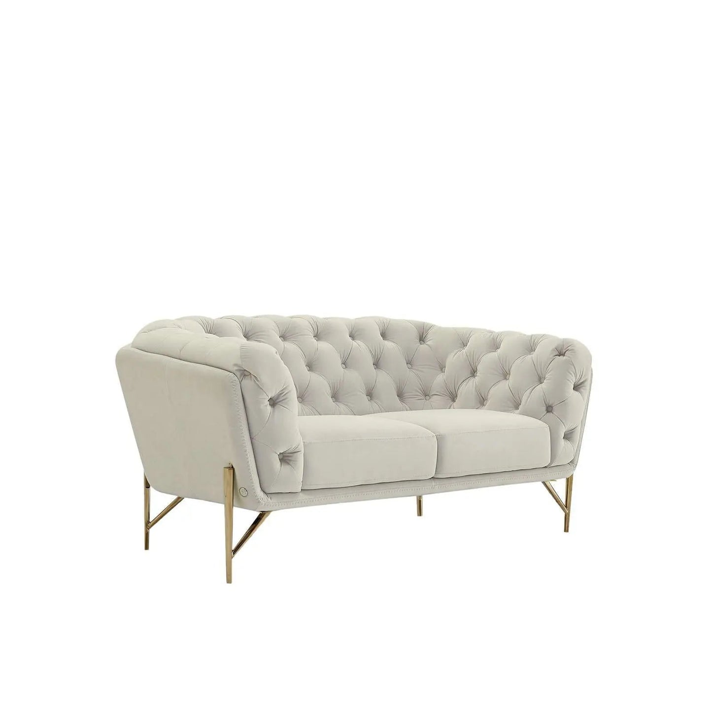 Sofia Gold-Accent Sofa Set – Beige