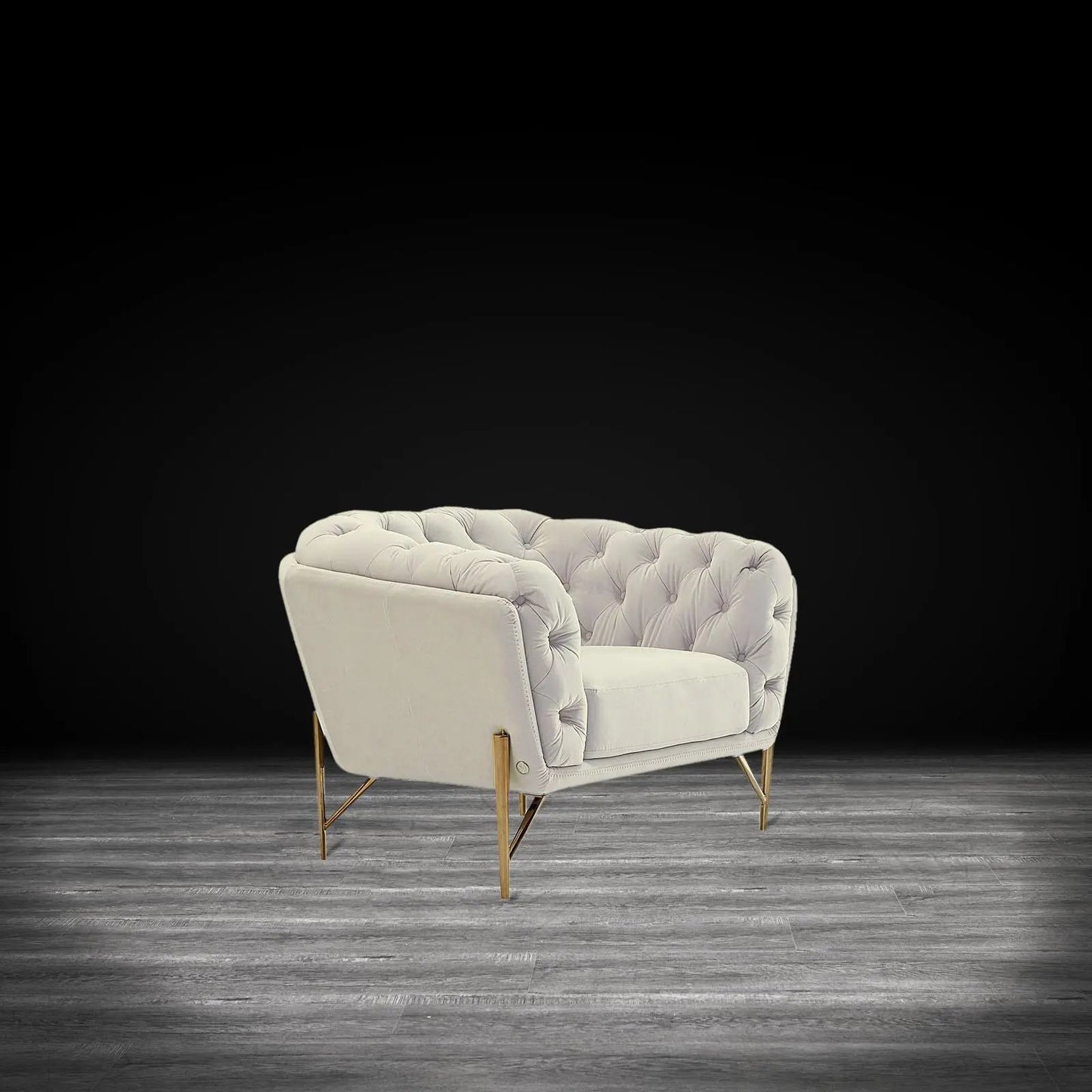 Sofia Gold-Accent Sofa Set – Beige