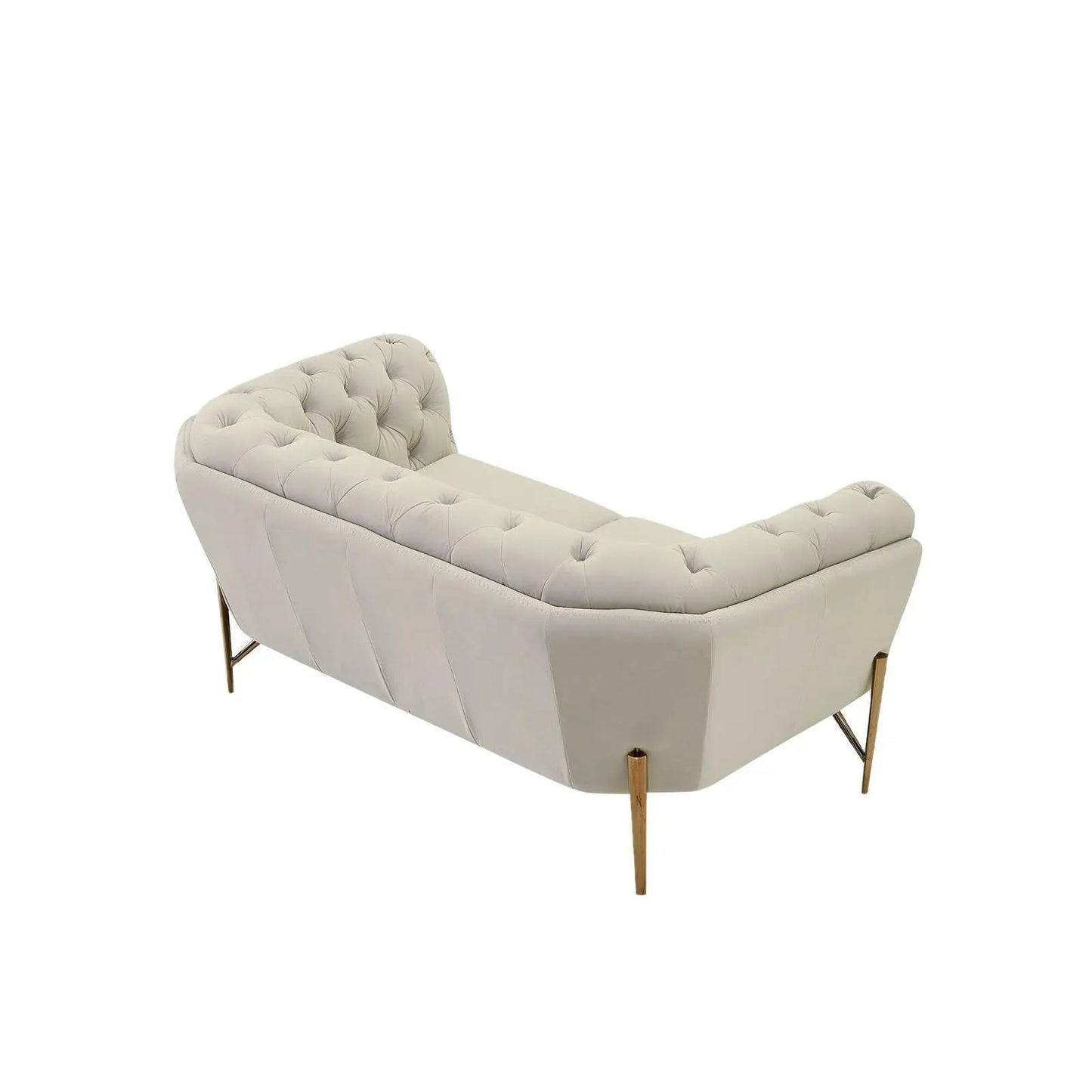 Sofia Gold-Accent Sofa Set – Beige